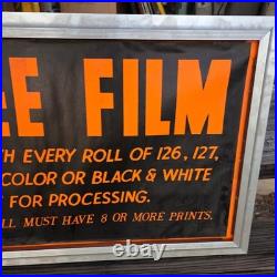 Vintage Free Film Kodacolor Processing Advertising Sign Framed Photography 23