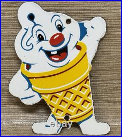 Vintage Frostys Ice Cream Porcelain Sign Dairy Queen Cow Farm Gas Pump