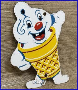 Vintage Frostys Ice Cream Porcelain Sign Dairy Queen Cow Farm Gas Pump