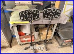 Vintage Funeral Parking Double Sided Sign