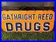 Vintage-GATHRIGHT-REED-DRUGS-Porcelain-Sign-Oxford-Mississippi-Historical-Square-01-qca