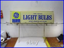 Vintage GE GENERAL ELECTRIC Light Bulbs Advertising Sign Double Sided 42.25 L