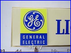 Vintage GE GENERAL ELECTRIC Light Bulbs Advertising Sign Double Sided 42.25 L