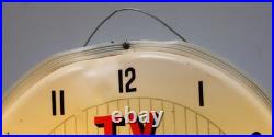 Vintage GE TV Radio Service General Electric Tubes Lighted Sign Clock Works
