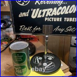 Vintage GE Ultracolor Picture Tubes Advertising Countertop Sign With Mirror