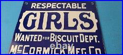 Vintage GIRLS Sign Wanted Biscuit Department Gas Pump Sign