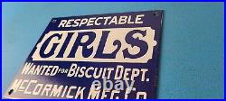 Vintage GIRLS Sign Wanted Biscuit Department Gas Pump Sign