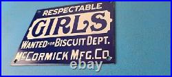 Vintage GIRLS Sign Wanted Biscuit Department Gas Pump Sign