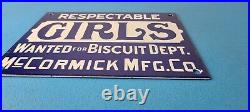 Vintage GIRLS Sign Wanted Biscuit Department Gas Pump Sign