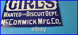 Vintage GIRLS Sign Wanted Biscuit Department Gas Pump Sign