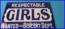 Vintage GIRLS Sign Wanted Biscuit Department Gas Pump Sign