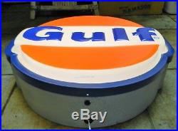 Vintage GULF Gas Station Lighted Sign 22 (Converted to LED) Petroleum Oil