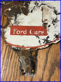 Vintage Gargoyle Mobil oil LUBSTER Paddle Porcelain Double Sided Sign Ford Car