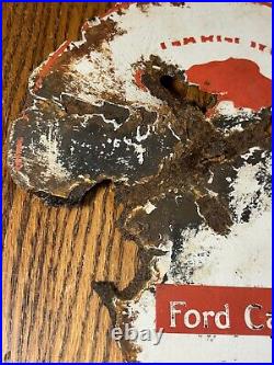 Vintage Gargoyle Mobil oil LUBSTER Paddle Porcelain Double Sided Sign Ford Car