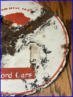 Vintage Gargoyle Mobil oil LUBSTER Paddle Porcelain Double Sided Sign Ford Car