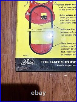 Vintage Gas Oil Advertising Sign GATES RUBBER V Belt Sizer