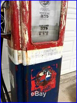 Vintage Gas Pump, Survivor Tokheim 39 Tall, 4 window, Standard, Globe, Sign