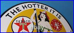 Vintage Gasoline Sign Texaco Fire Fighter Gas Pump Porcelain Sign