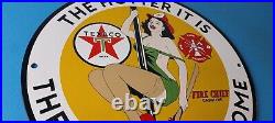 Vintage Gasoline Sign Texaco Fire Fighter Gas Pump Porcelain Sign