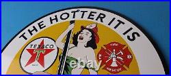 Vintage Gasoline Sign Texaco Fire Fighter Gas Pump Porcelain Sign