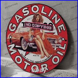 Vintage Gasoline Texaco Motor -porcelain Sign Gas Station Garge Advertising Oil