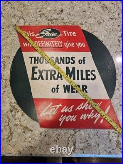 Vintage Gates Tires 24 Cardboard Easel Back Store Display Gas Oil Sign