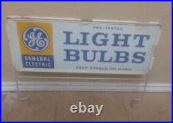 Vintage General Electric GE Light Bulbs Porcelain Sign Double-Sided Display Rack