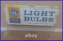 Vintage General Electric GE Light Bulbs Porcelain Sign Double-Sided Display Rack