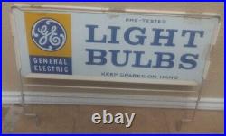 Vintage General Electric GE Light Bulbs Porcelain Sign Double-Sided Display Rack