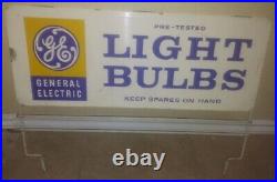 Vintage General Electric GE Light Bulbs Porcelain Sign Double-Sided Display Rack