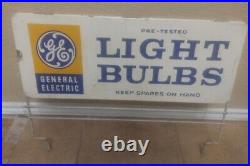 Vintage General Electric GE Light Bulbs Porcelain Sign Double-Sided Display Rack