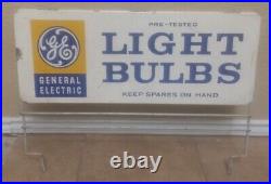 Vintage General Electric GE Light Bulbs Porcelain Sign Double-Sided Display Rack