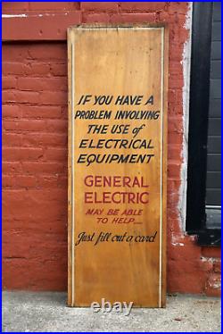Vintage General Electric GE wood sign electrical equipment fans telephones etc