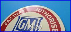 Vintage General Motors Porcelain Gas Trucks Sales Dealer Lubester Paddle Sign