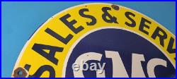 Vintage General Motors Sign GMC Automobiles Trucks Porcelain Large Gas Sign