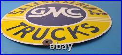 Vintage General Motors Sign GMC Automobiles Trucks Porcelain Large Gas Sign