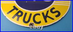 Vintage General Motors Sign GMC Automobiles Trucks Porcelain Large Gas Sign
