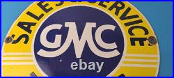 Vintage General Motors Sign GMC Automobiles Trucks Porcelain Large Gas Sign