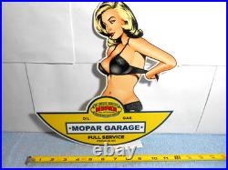 Vintage Genuine Mopar Full Service Garage Woman 12 Metal Car Gas Oil Sign S42 Vintage Genuine Mopar Full Service Garage Woman 12 Metal Car Gas Oil Sign S42