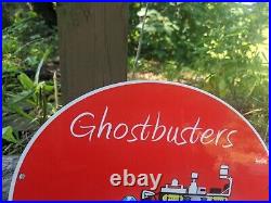 Vintage Ghostbuster Porcelain Heavy Metal Die-cut Sign Movie 12 X 8
