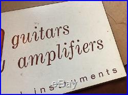 Vintage Gibson Guitar Amplifier Dealer Advertising Sign Guitar Stand Les Paul SG