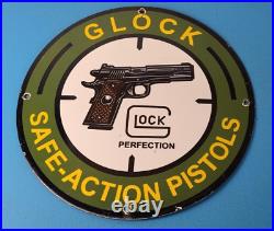 Vintage Glock Firearms Sign Porcelain Pistols Guns Ammo Sign