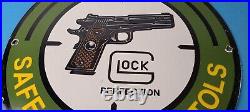 Vintage Glock Firearms Sign Porcelain Pistols Guns Ammo Sign