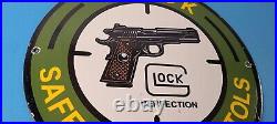 Vintage Glock Firearms Sign Porcelain Pistols Guns Ammo Sign