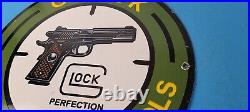 Vintage Glock Firearms Sign Porcelain Pistols Guns Ammo Sign