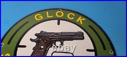 Vintage Glock Firearms Sign Porcelain Pistols Guns Ammo Sign