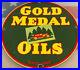 Vintage-Gold-Medal-Motor-Oil-Porcelain-Service-Sign-Gas-Station-Pump-Plate-01-jk