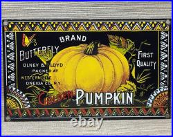 Vintage Golden Pumpkin Porcelain Sign Grocery Store Gas Oil Pumpkin Pie General