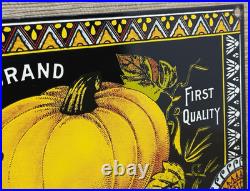 Vintage Golden Pumpkin Porcelain Sign Grocery Store Gas Oil Pumpkin Pie General