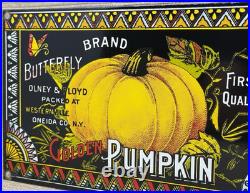 Vintage Golden Pumpkin Porcelain Sign Grocery Store Gas Oil Pumpkin Pie General